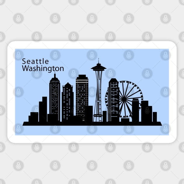 Seattle Washington skyline Sticker by Travellers